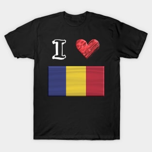 I love Flag from Rumänien T-Shirt